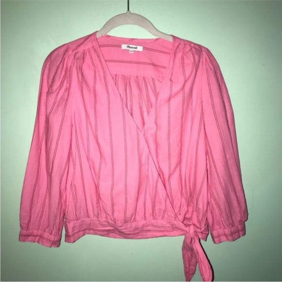 MADEWELL Wrap Top in Cecilia Stripe - Picture 5 of 7